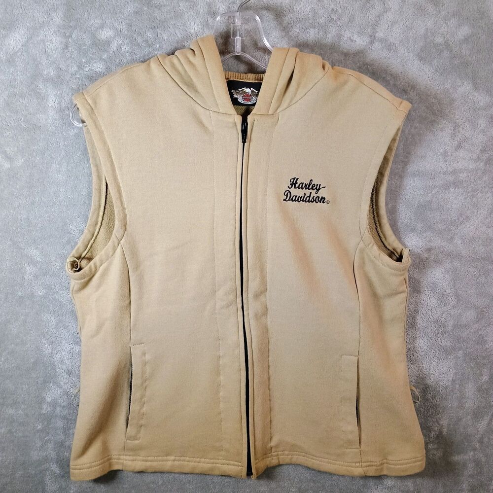 Harley Davidson Women's Riding Vest Tan Designed To Attach To Compatible Jacket